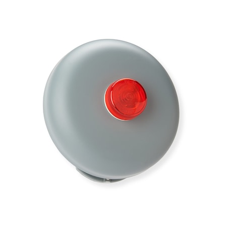 Wl Jenkins Audible & Visual, Single Stroke, 120VAC, 79-80 dB, Steel, Grey, Weather Proof Back Box Mount 4145WP-R